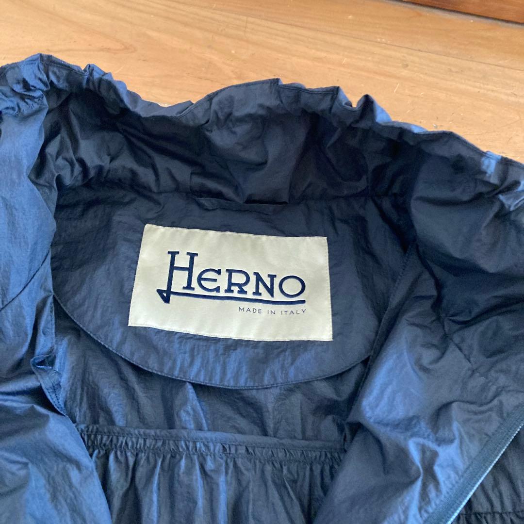 極美品HERNO ナイロン スプリングジャケット ブルゾン ダークネイビー38