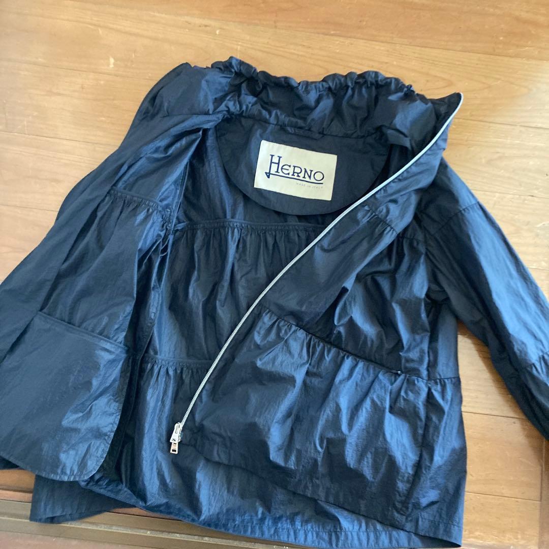 極美品HERNO ナイロン スプリングジャケット ブルゾン ダークネイビー38