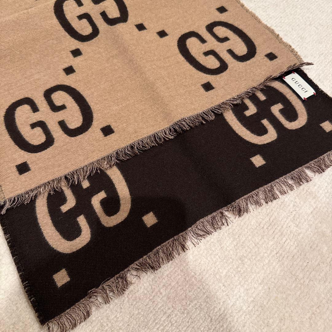 GUCCI GGロゴウールマフラー　35×190 箱付き