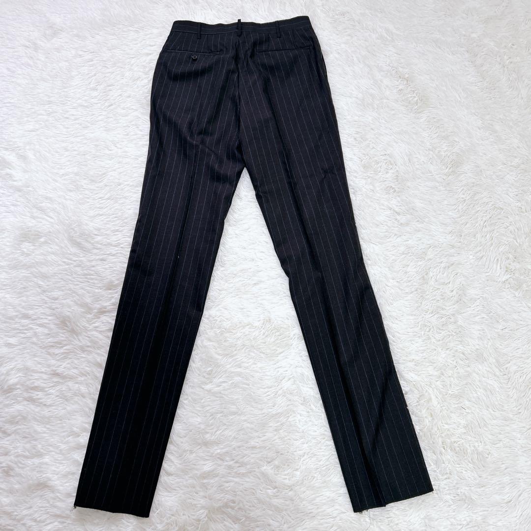 ✨未使用タグ付き✨英国 HEALD生地 メンズ スーツ Y6濃グレー ストライプ