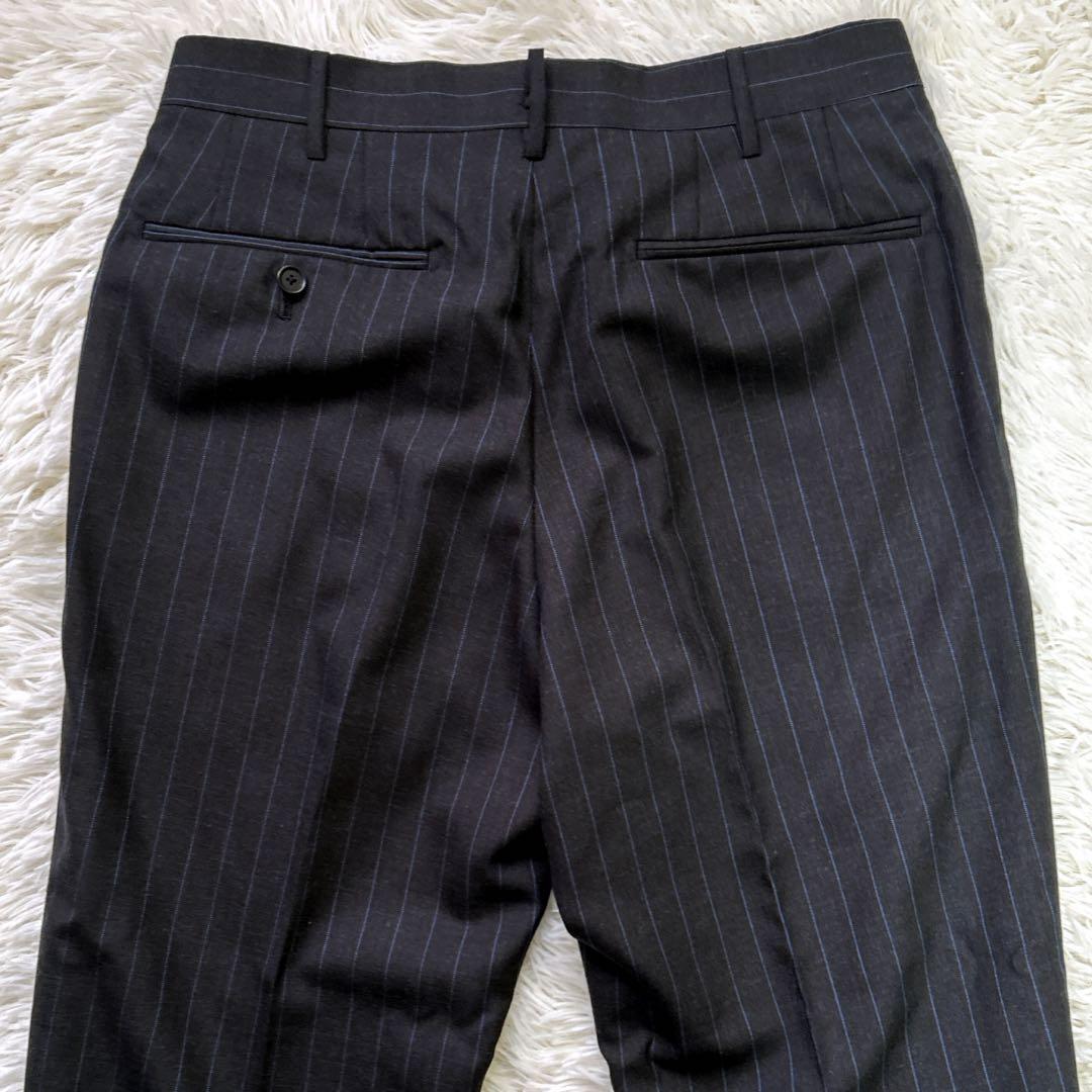 ✨未使用タグ付き✨英国 HEALD生地 メンズ スーツ Y6濃グレー ストライプ