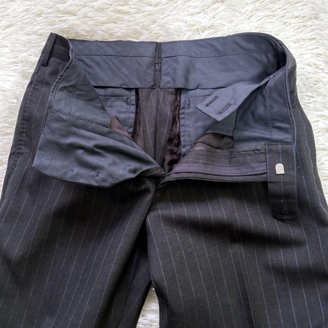 ✨未使用タグ付き✨英国 HEALD生地 メンズ スーツ Y6濃グレー ストライプ