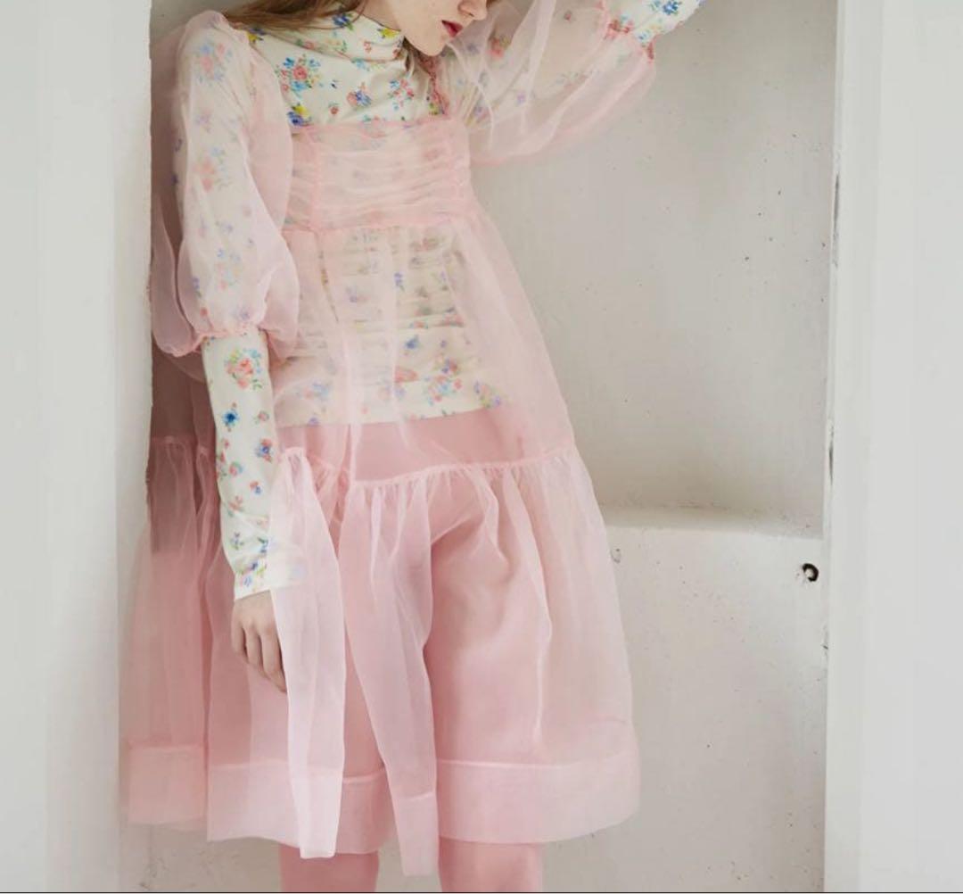 ワンピース POPPY ORGANDY FLARE MINI DRESS