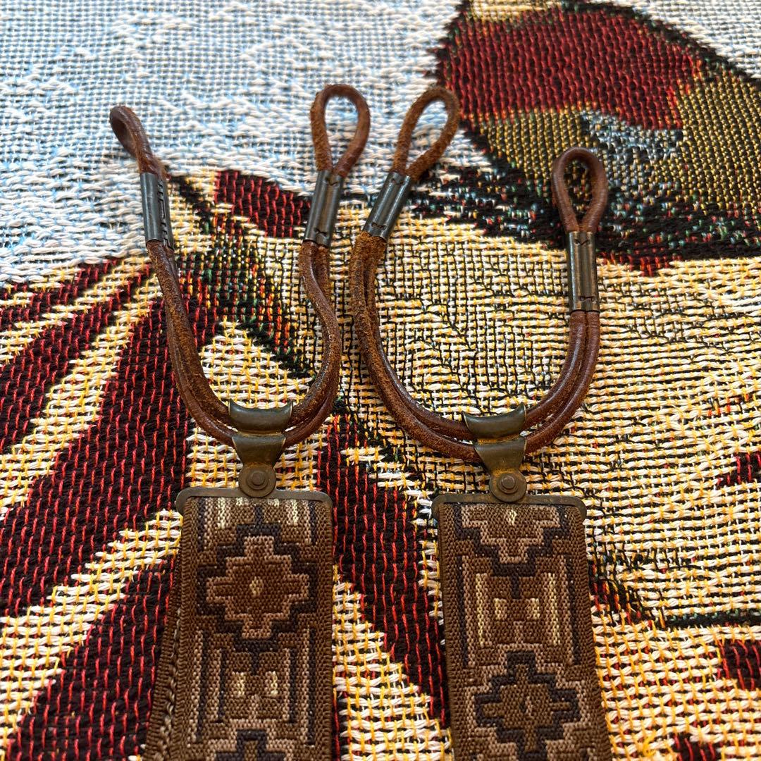 RRL SUNVALLEY サスペンダー ネイティブ柄 レザー 希少