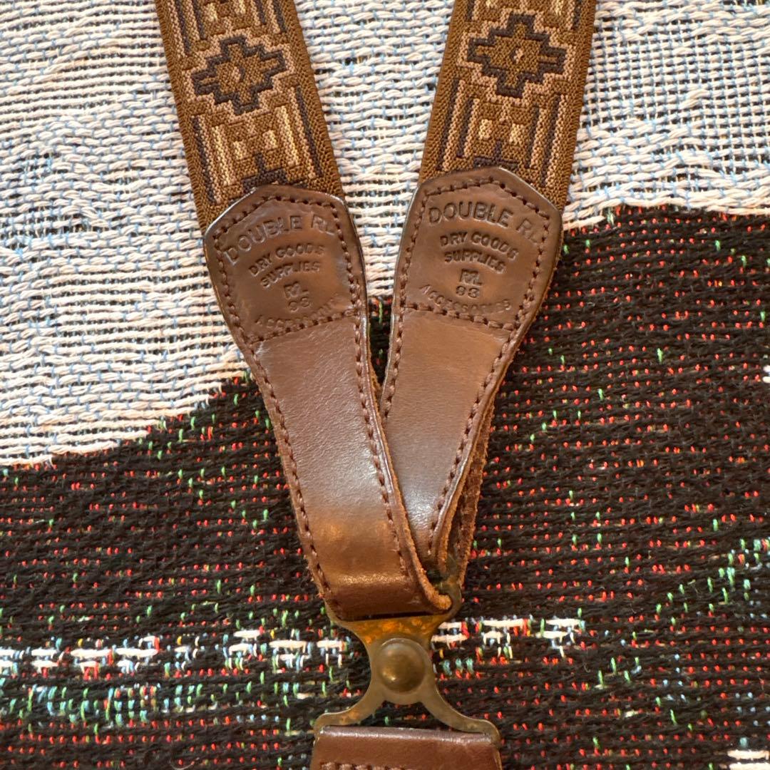 RRL SUNVALLEY サスペンダー ネイティブ柄 レザー 希少