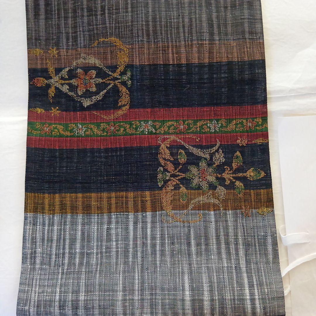 正絹　渡文　波衣　花柄　袋帯