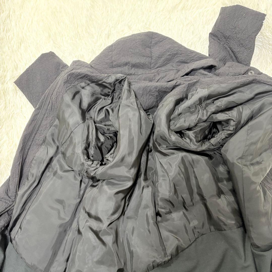 わ*う様 センソユニコ　芽風　アシンメトリー　ロングコート　L 黒　フード有り