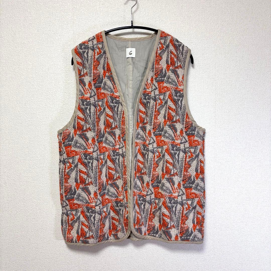 6(ROKU)◆ SASHIKO MOTIF JACQUARD VEST