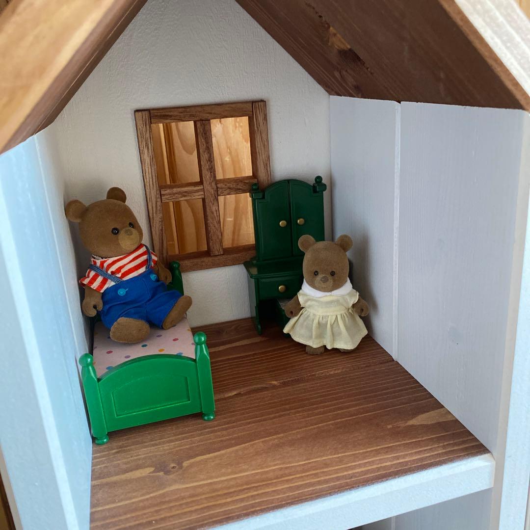 木製ドールハウス　ハンドメイド　シルバニア　ミキちゃんマキちゃん　プチブライス