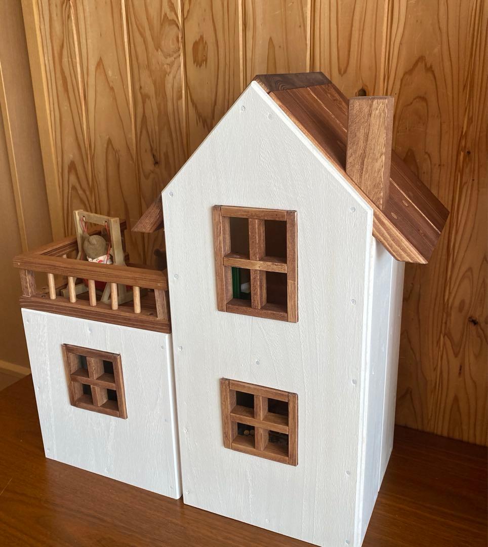 木製ドールハウス　ハンドメイド　シルバニア　ミキちゃんマキちゃん　プチブライス