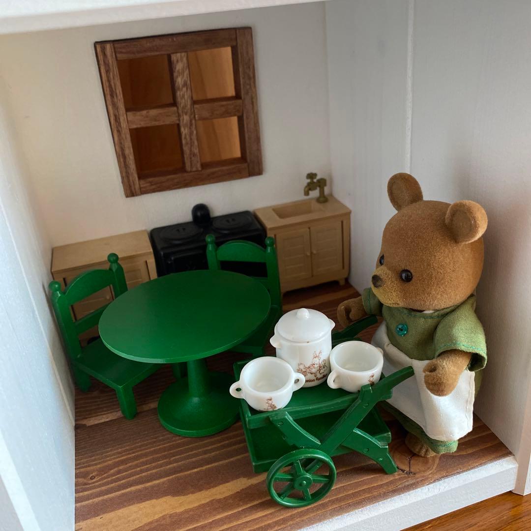 木製ドールハウス　ハンドメイド　シルバニア　ミキちゃんマキちゃん　プチブライス