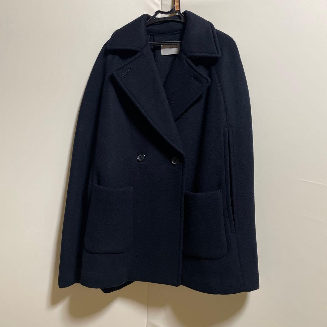 IENA　二重織シャルムビーバーケープコート　ネイビー