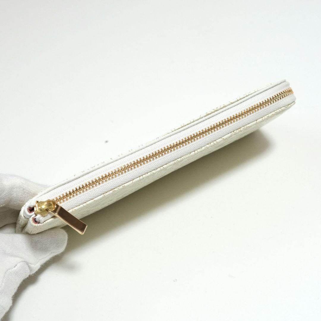 【未使用新品】友禅文庫 ゴールド箔押し 薄型ファスナー長財布
