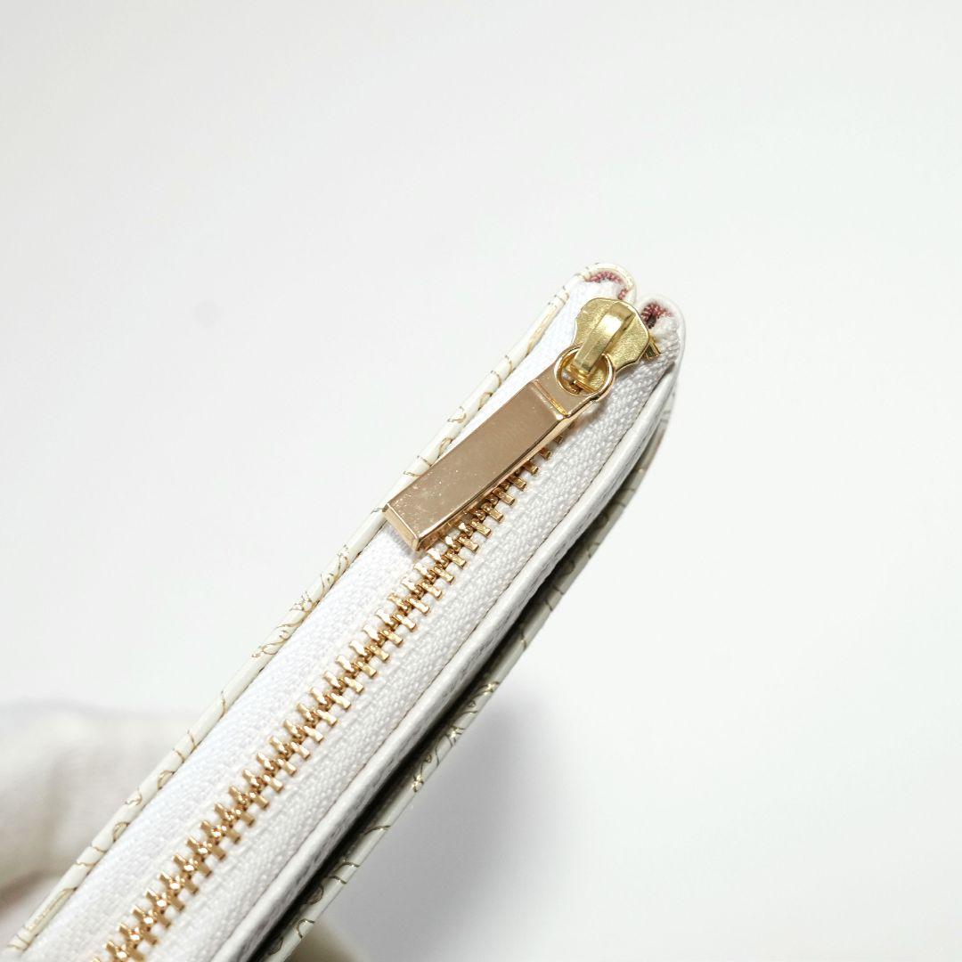 【未使用新品】友禅文庫 ゴールド箔押し 薄型ファスナー長財布