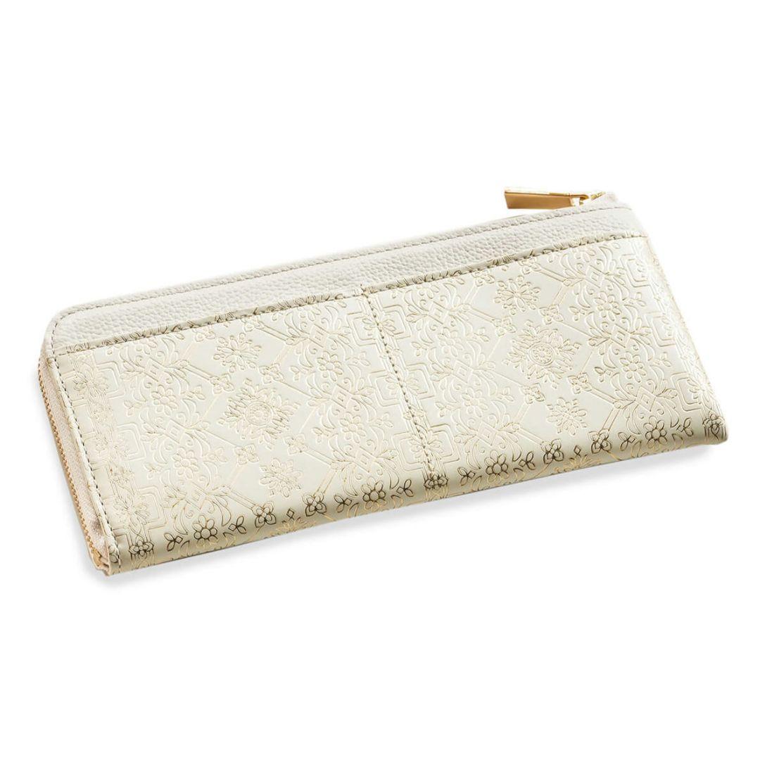 【未使用新品】友禅文庫 ゴールド箔押し 薄型ファスナー長財布