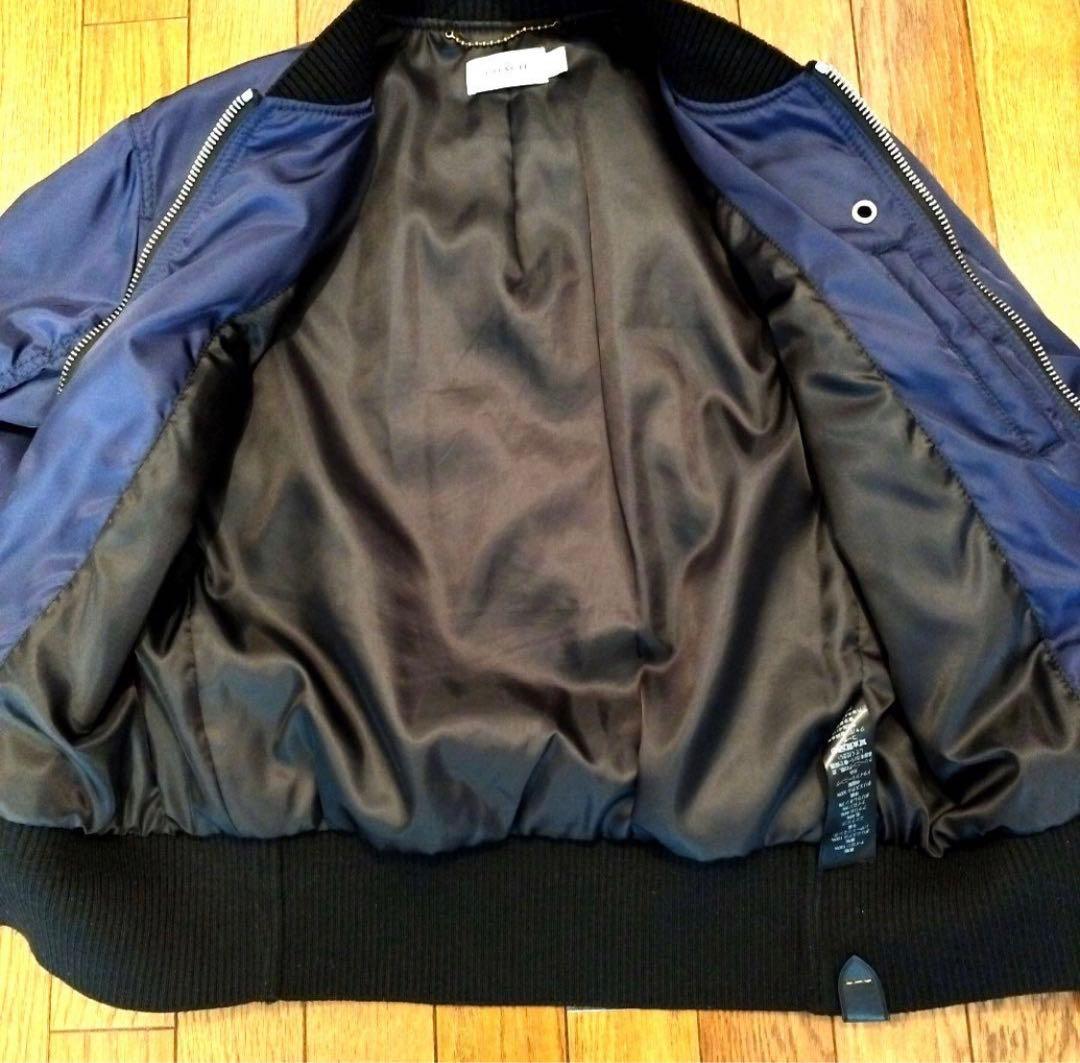 タ*ィ様 COACH コーチ　MA-1 フライトジャケット ボンバー　ネイビー