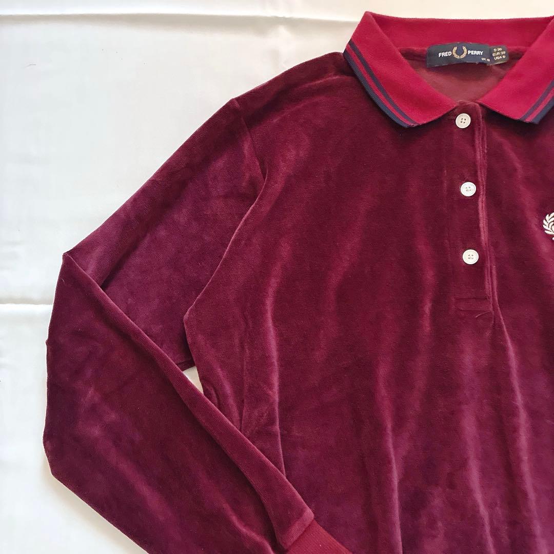 完売品✨️FRED PERRY ロングスリーブポロシャツ ベロア フレッドペリー