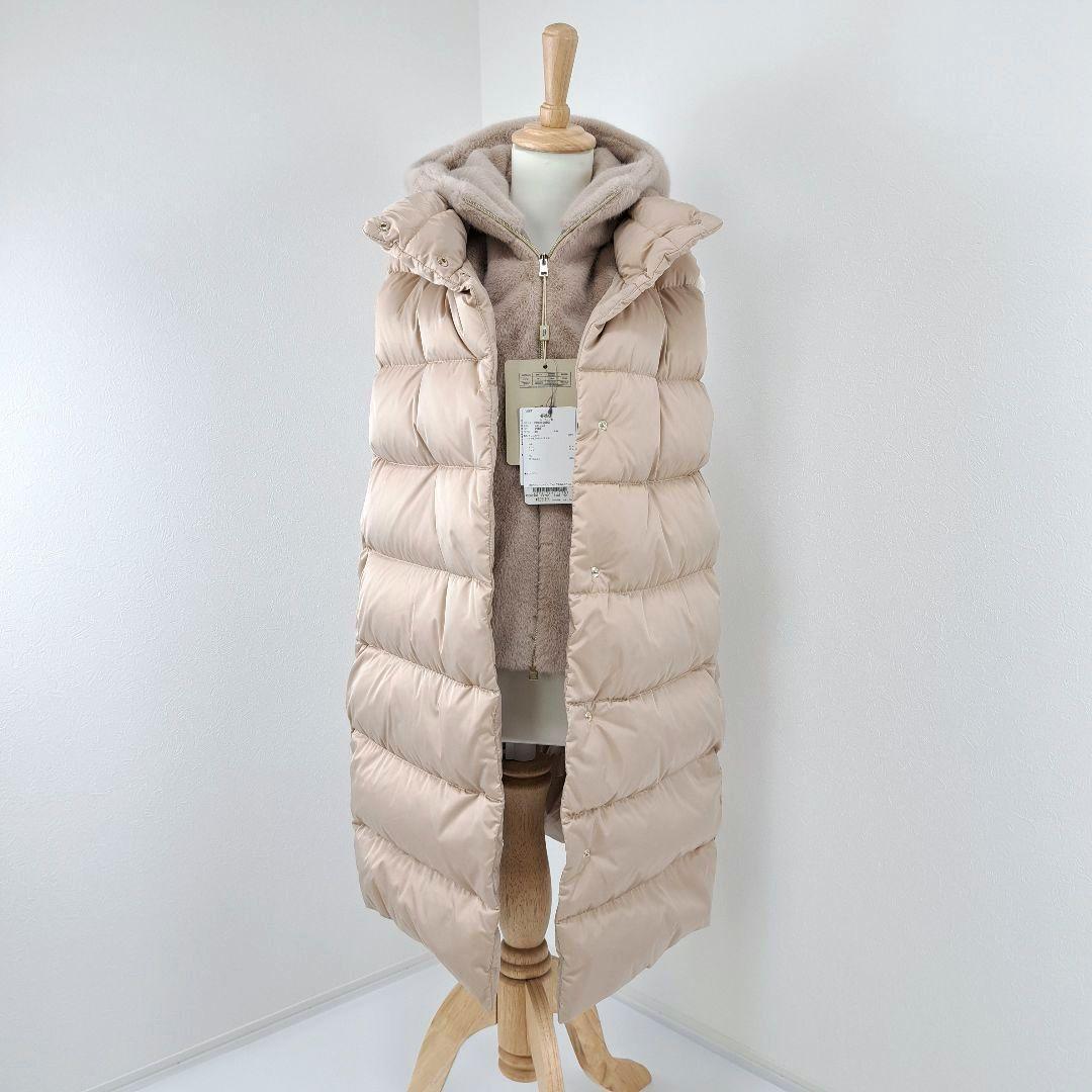 未使用品★2024AW 定価19万 ヘルノ ダウンベスト ジレ エコファーフード