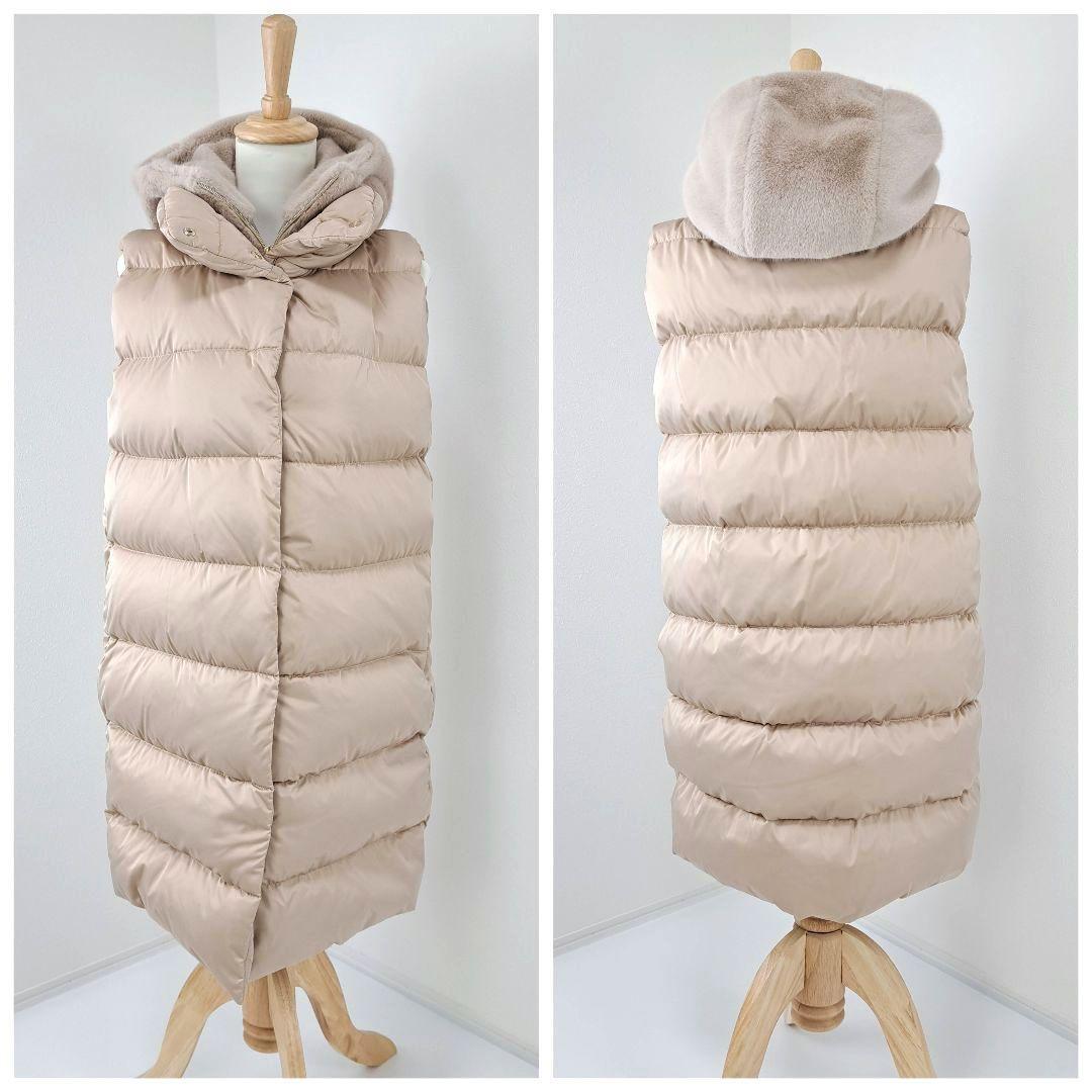未使用品★2024AW 定価19万 ヘルノ ダウンベスト ジレ エコファーフード