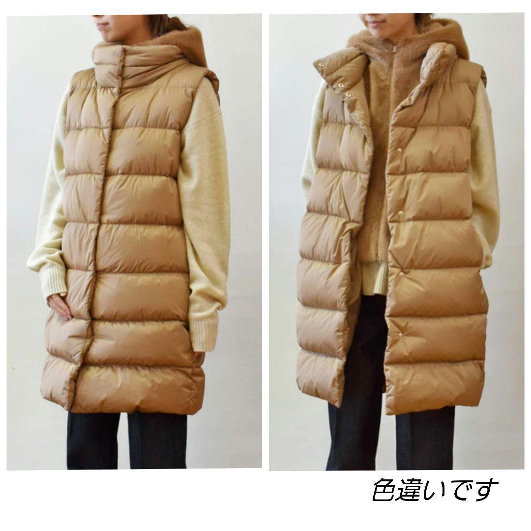 未使用品★2024AW 定価19万 ヘルノ ダウンベスト ジレ エコファーフード