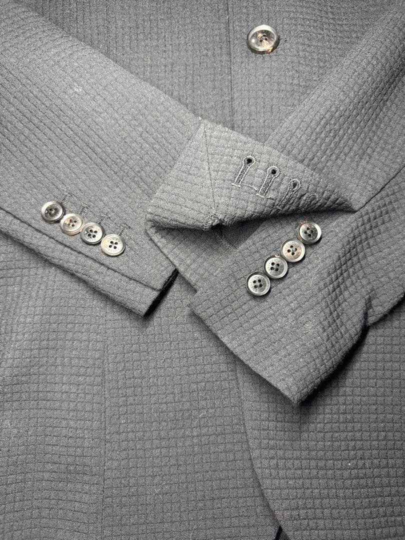 美品　EMPORIO ARMANI　フーデッドグラフチェックジャガードジャケット