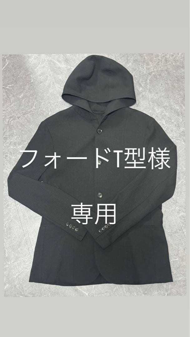 美品　EMPORIO ARMANI　フーデッドグラフチェックジャガードジャケット