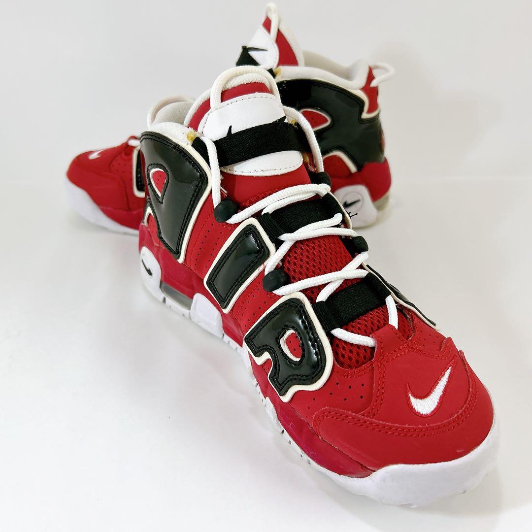 美品☆NIKE エアモアアップテンポ ブルズ モアテン 赤 黒 24.5cm