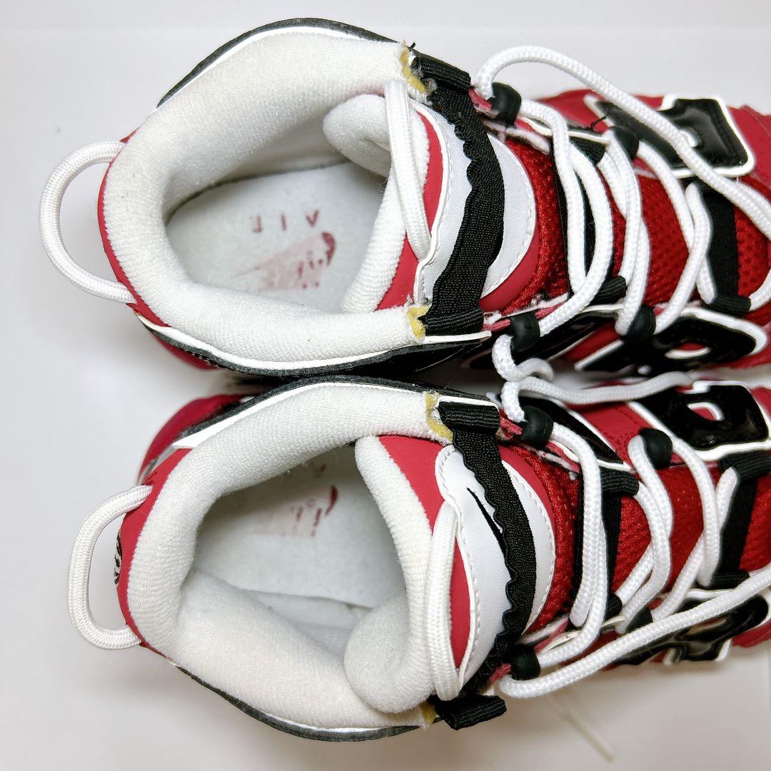 美品☆NIKE エアモアアップテンポ ブルズ モアテン 赤 黒 24.5cm