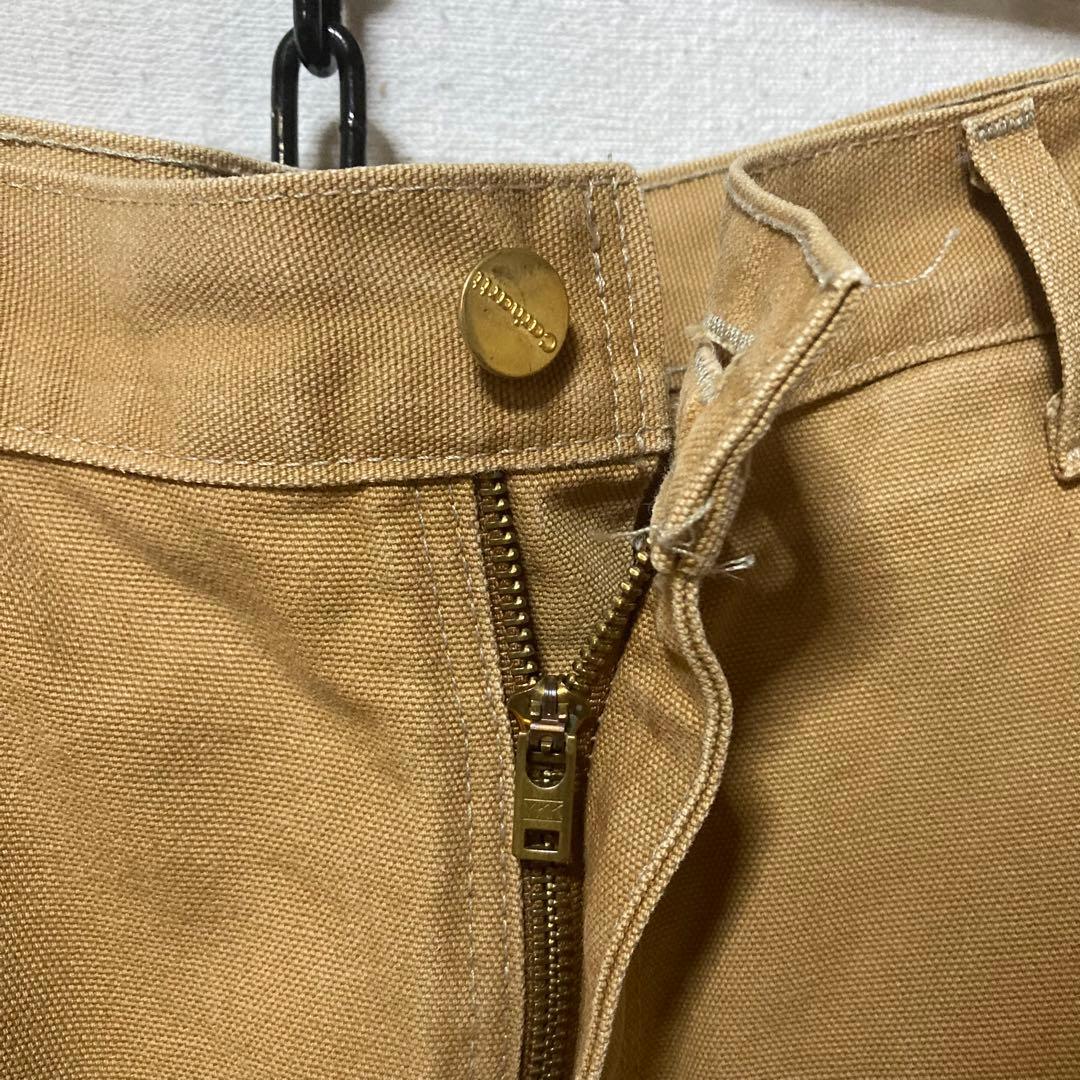 00s Carhartt ダックダブルニーパンツ カーキ W34 大人気 希少