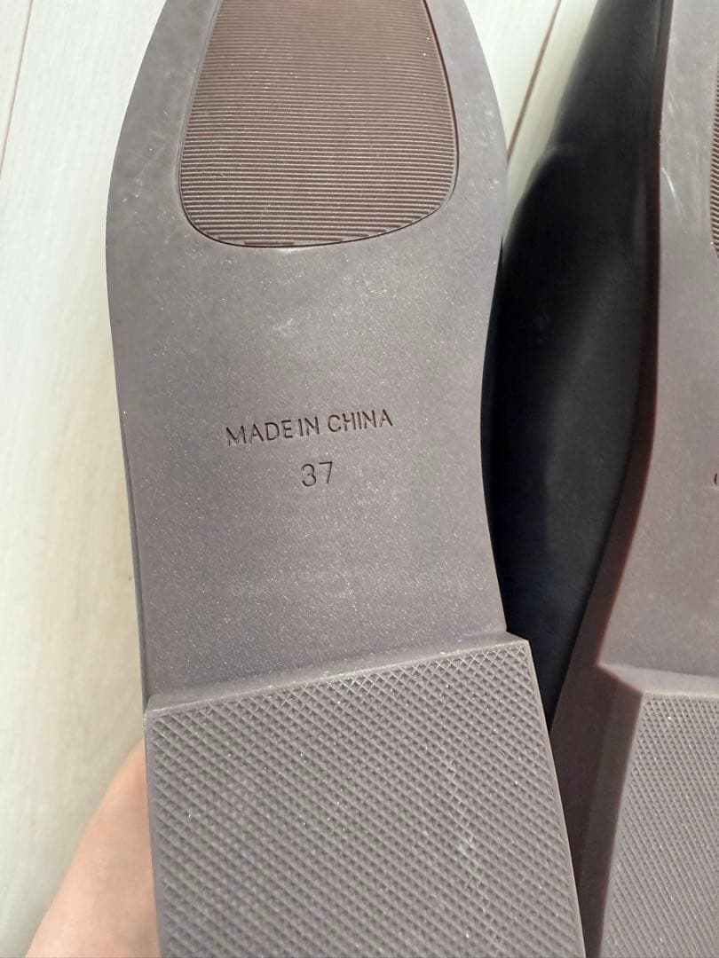 studio doe ブラックレザー レースアップシューズ