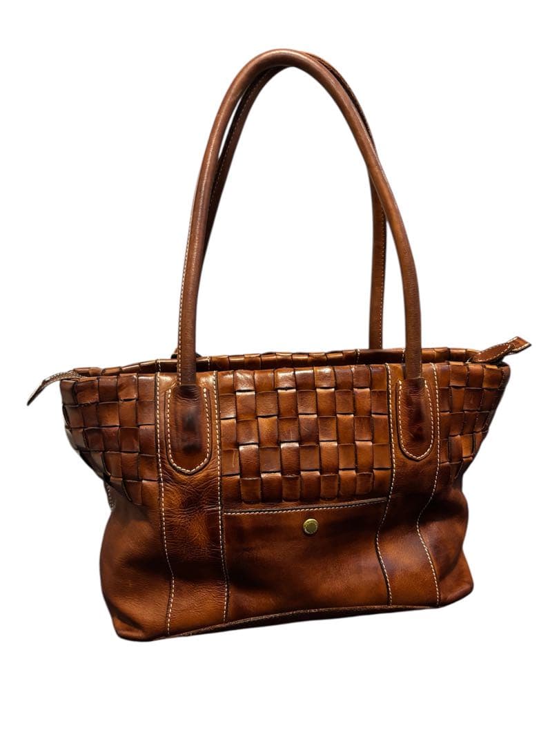 【Dakota】ダコタ レザーバッグ 編み込みレザー ブラウン トートバッグ