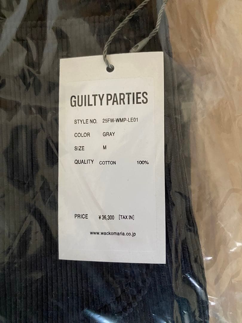 新品未使用未開封 25AW Mサイズ GRAY LEE WACKOMARIA