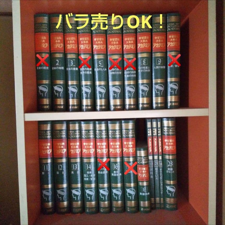 学習百科大辞典アカデミア1、４、６、７、10、15、17、18巻無し