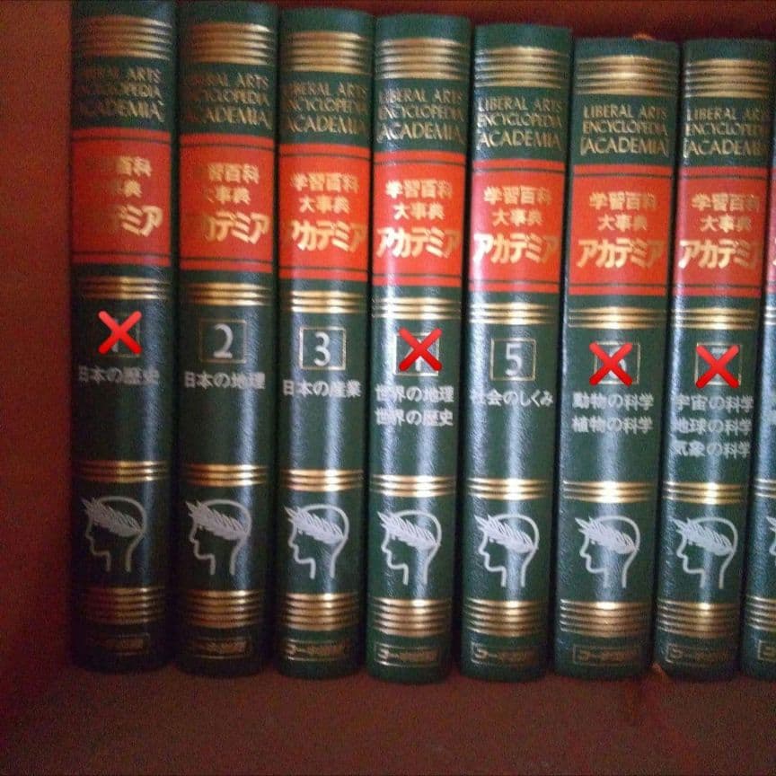 学習百科大辞典アカデミア1、４、６、７、10、15、17、18巻無し