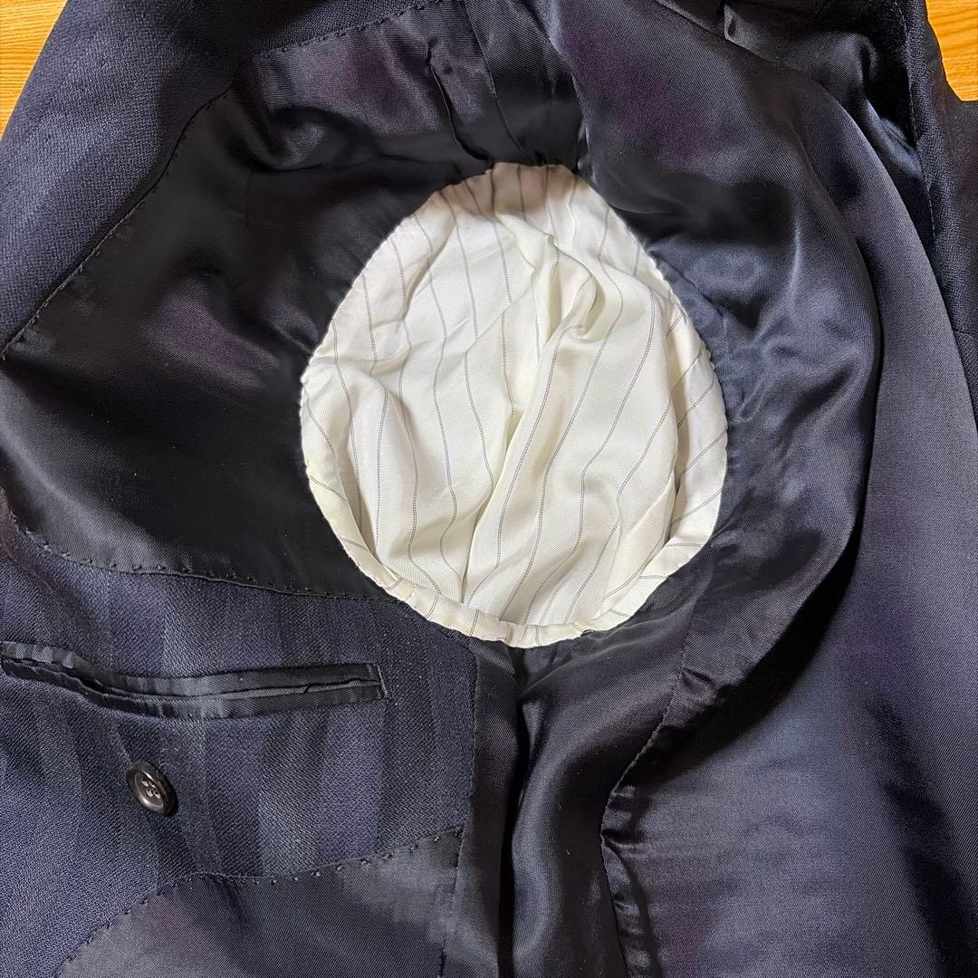 ジョンローレンスサリバン　シルク・ストライプテーラードジャケット　36