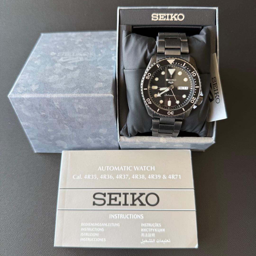 SEIKO 5SPORTS SRPD65K1 自動巻き時計 ガンメタル