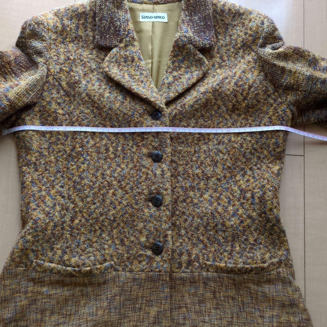むくたんママさま専用ブラウン系ツイードロングコート SENSOUNICO