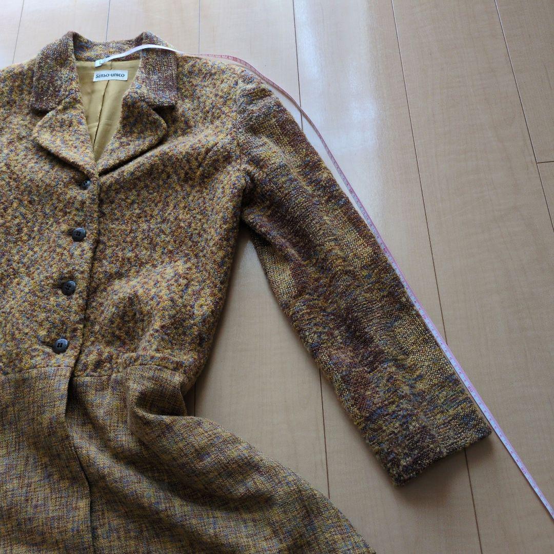 むくたんママさま専用ブラウン系ツイードロングコート SENSOUNICO
