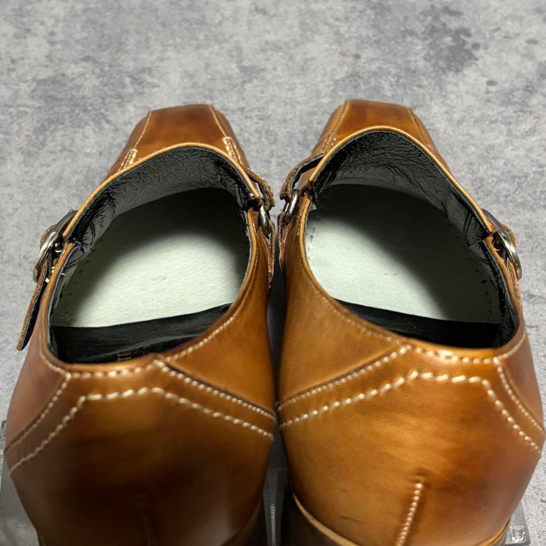 新品　キャサリンハムネットロンドン　ドレスシューズ　キャメル　ベルト　2229