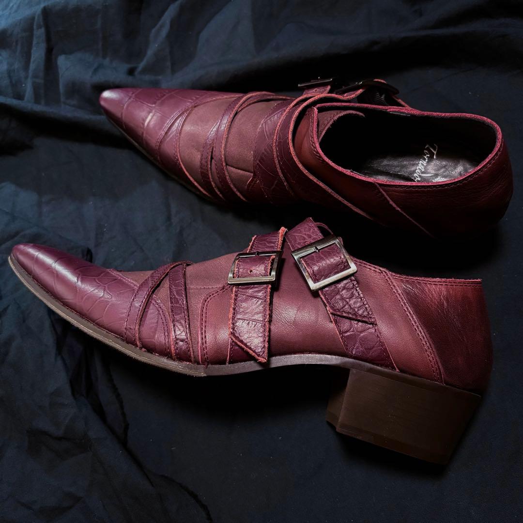 【未使用】トルネードマート　本革レザーシューズ　革靴　ボルドー