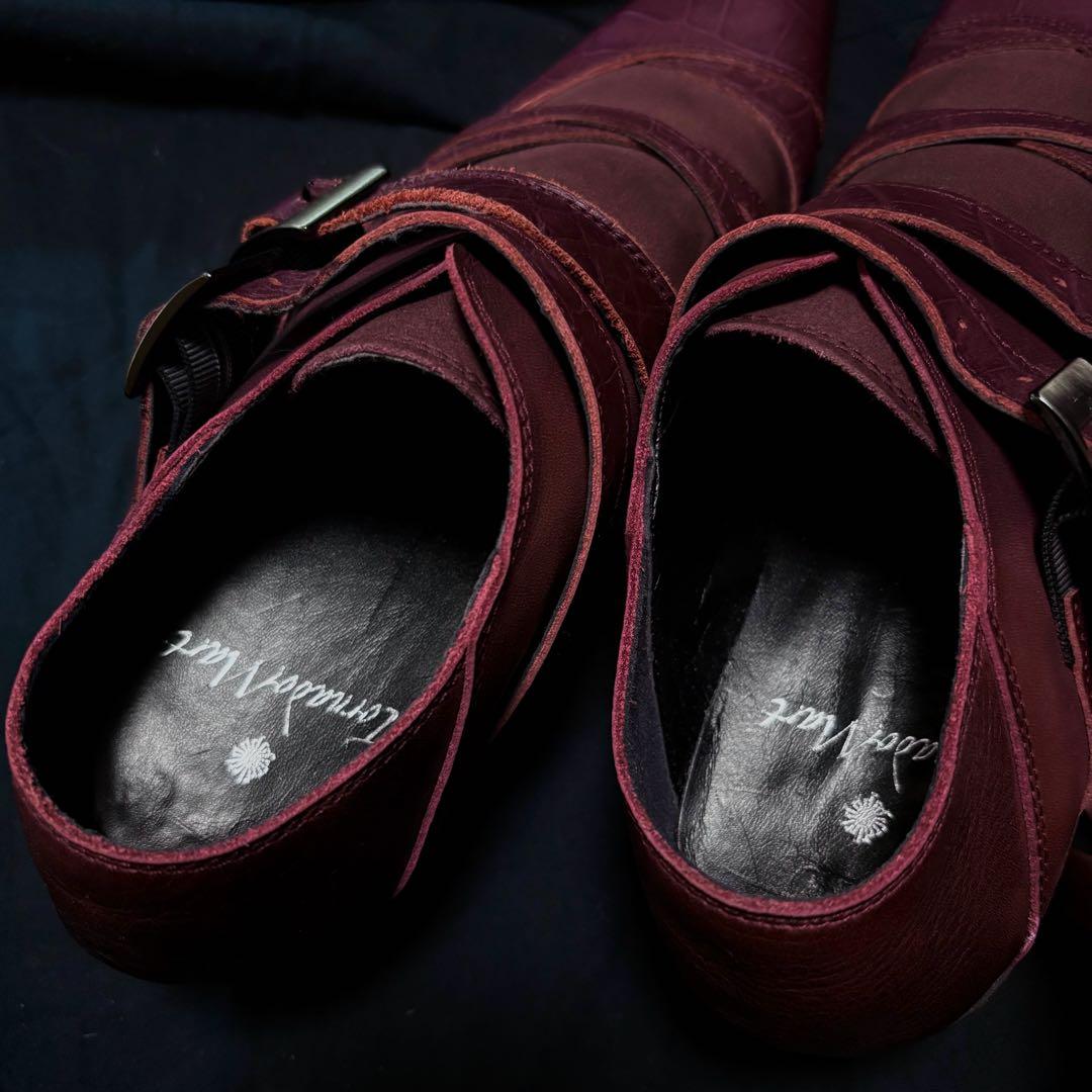 【未使用】トルネードマート　本革レザーシューズ　革靴　ボルドー