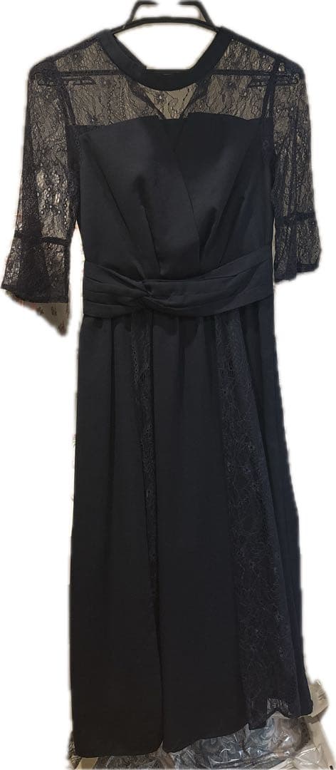 【niana】 ビスチェ風ハイネックレース結婚式ワンピース　shortサイズ