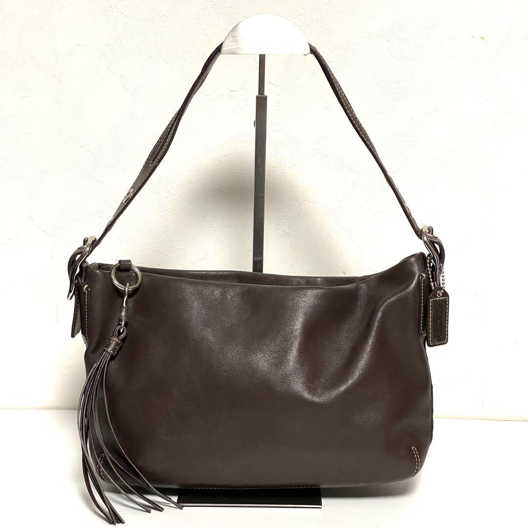 COACH ワンショルダーバッグ レザー タッセル F01417 ブラウン