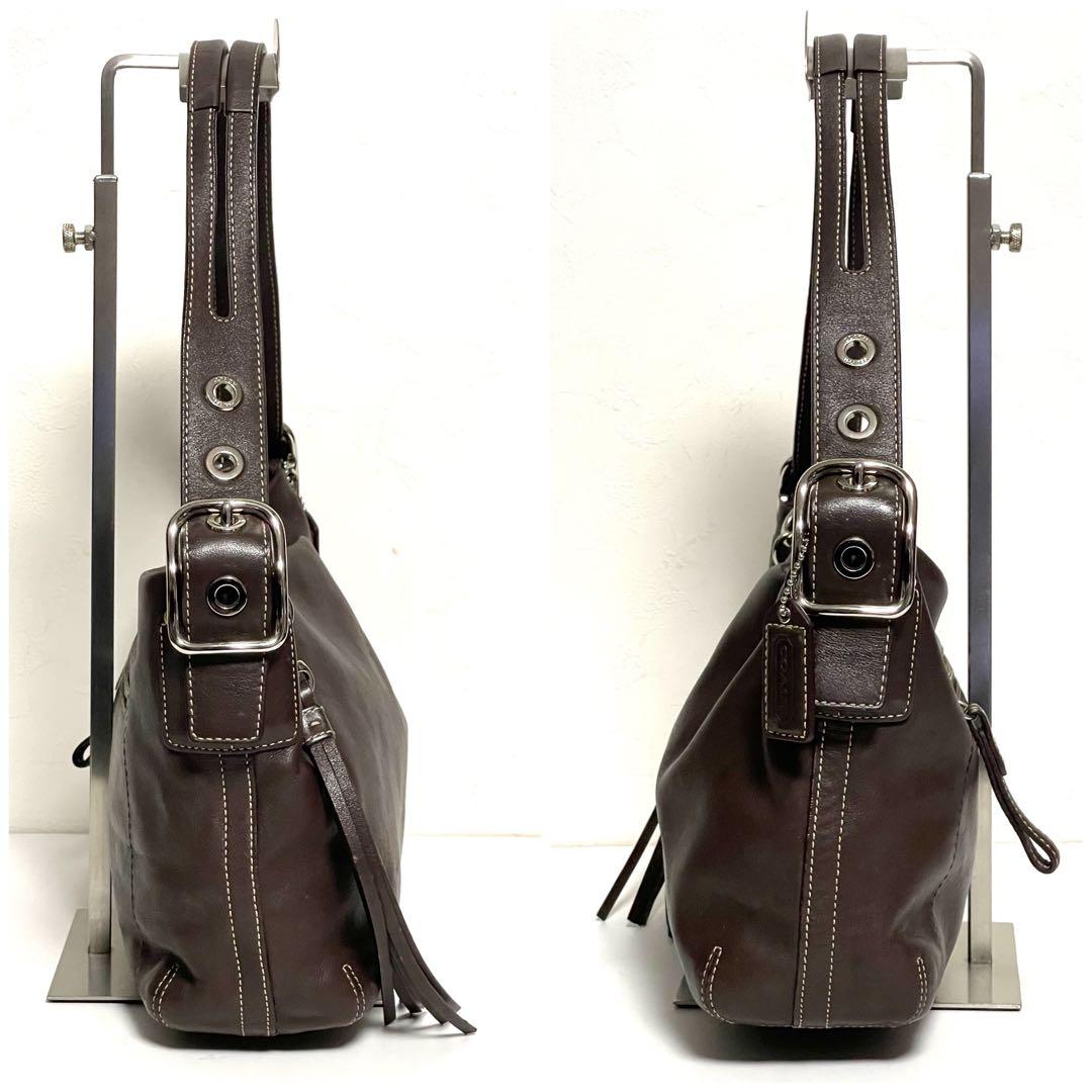 COACH ワンショルダーバッグ レザー タッセル F01417 ブラウン