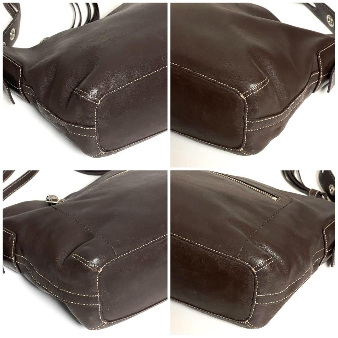 COACH ワンショルダーバッグ レザー タッセル F01417 ブラウン