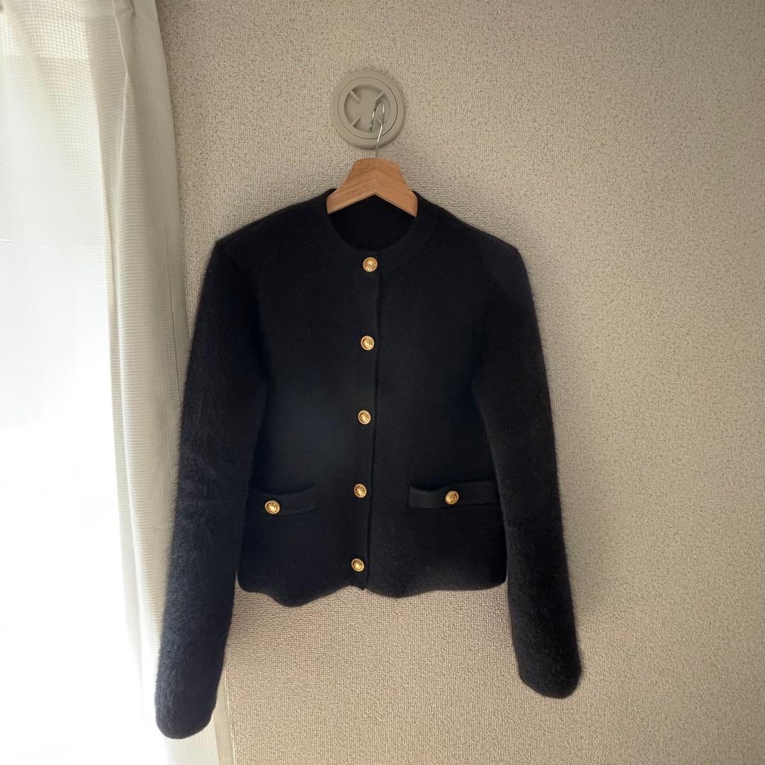 アニュアンスラクーンブレンドニットジャケット