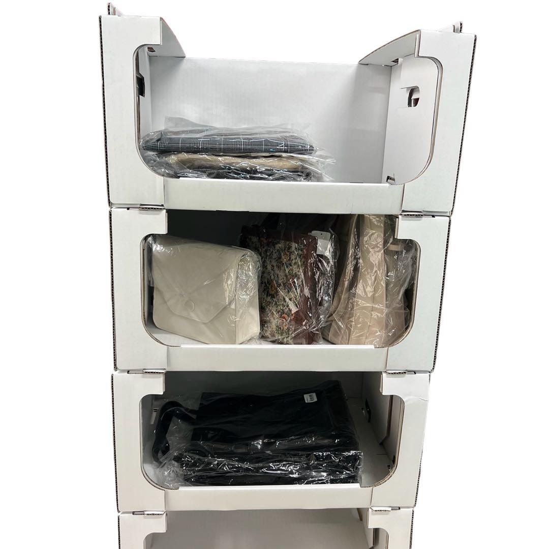 スタッキング 収納 ボックス 段ボール 棚 連結 洋服 収納 DB-13