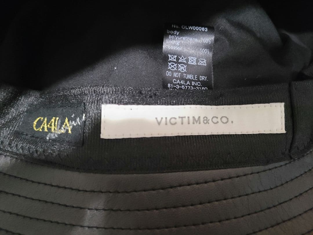 【試着のみ】VICTIM×CA4LAコラボ レザーバケットハット