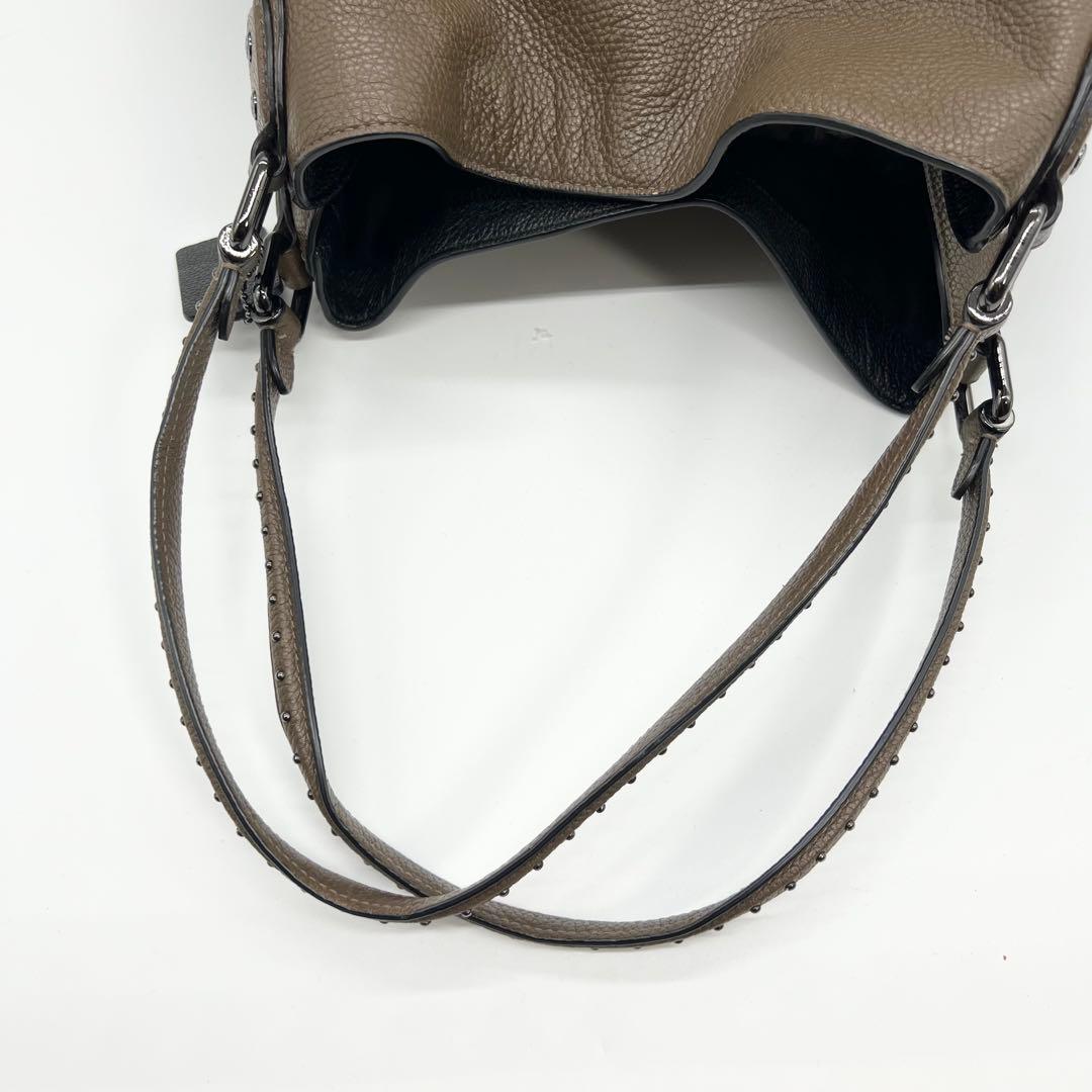 美品✨コーチ　ショルダーバッグ　ウエスタンリベット　イーディー　レザー　ブラウン