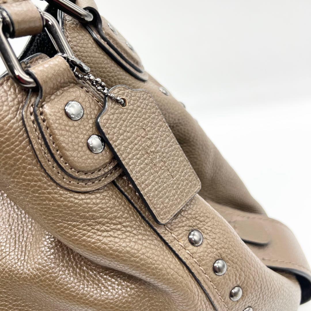 美品✨コーチ　ショルダーバッグ　ウエスタンリベット　イーディー　レザー　ブラウン